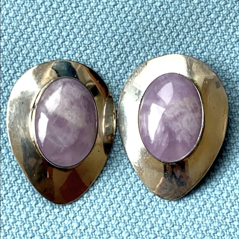 Vintage sterling silver clip on earrings DEL D&L